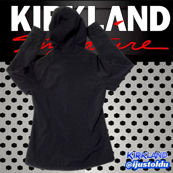 Kirkland Signature Fleece Lined Soft Shell Hooded Zip-Up Jacket, Black Woman's S - Picture 13 of 16